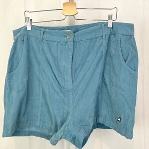 NWT FRANCES VALENTINE Size 16 Scottie Shorts Cotton Corduroy Zip Fly Blue